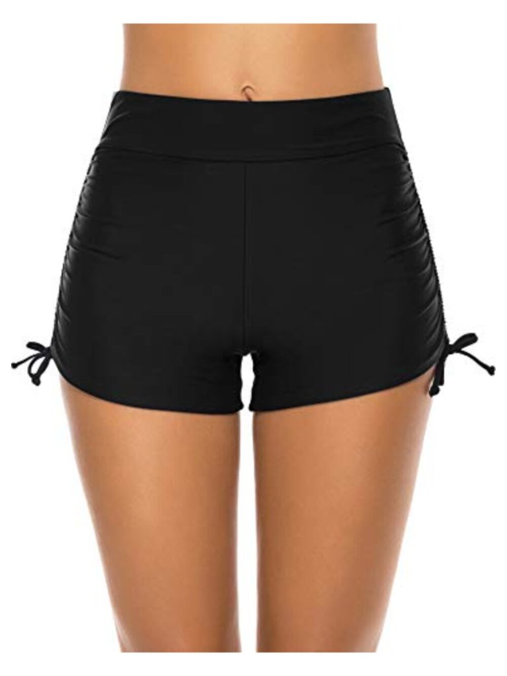 High Waisted Swim Shorts with Adjustable Side Ties and Full Lining